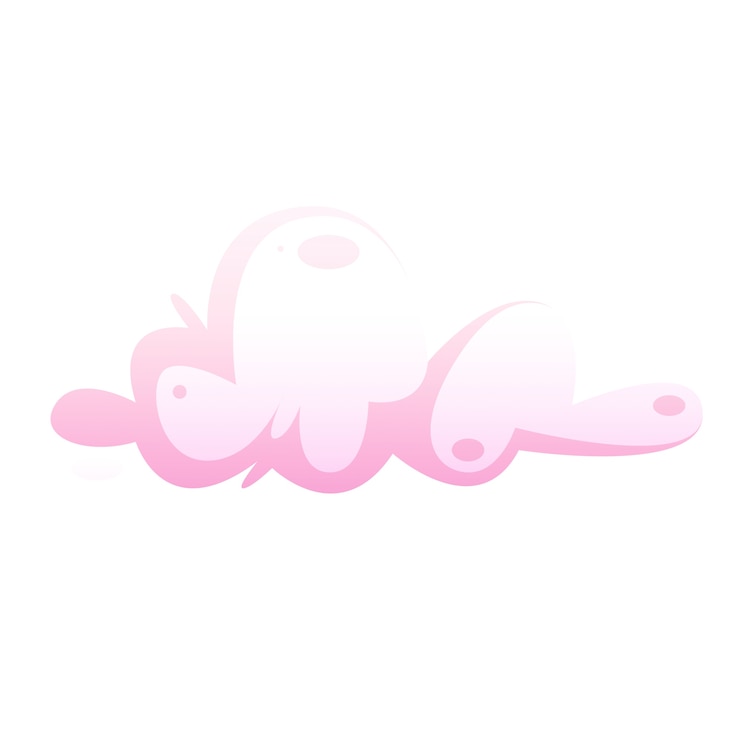 PSD gratuito un carino ornamento rosa per le nuvole.
