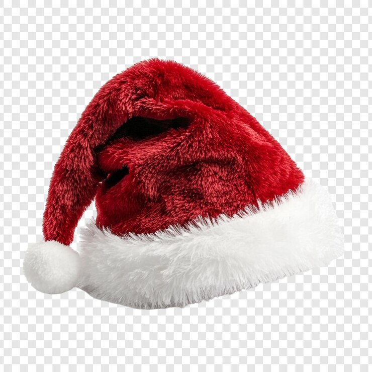PSD gratuito un classico cappello di natale a pelo rosso e bianco