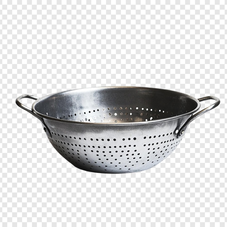 PSD gratuito un colander di metallo con maniglie utensili da cucina strumento di cottura