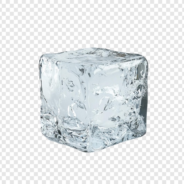 Un cubetto di ghiaccio cristallino, un'immagine stupefacente dell'acqua ghiacciata