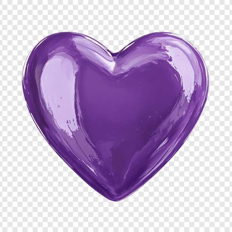PSD gratuito un cuore viola luccicante simbolo di amore e affetto