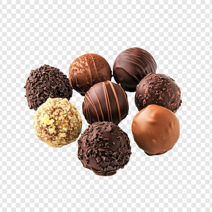 PSD gratuito un delizioso assortimento di tartufi al cioccolato gourmet
