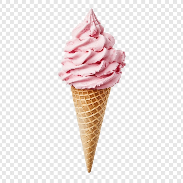 Un delizioso cono di gelato a fragola rosa