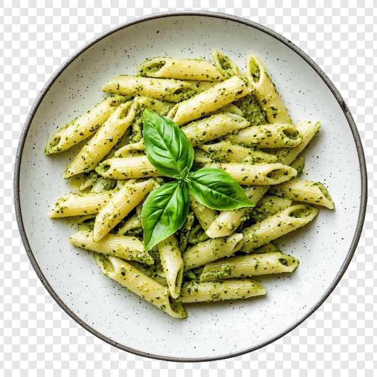 PSD gratuito un delizioso piatto di pasta al pesto