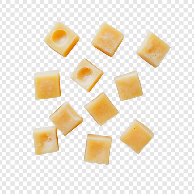 Un delizioso spargimento di caramelle dorate ogni cubo luccicante di un fascino zuccherino presenta un banchetto visivo allettante
