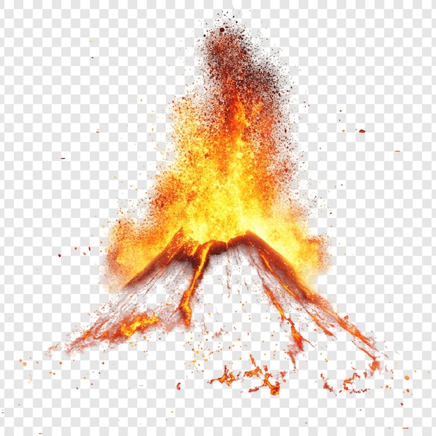 Un'eruzione vulcanica fiammeggiante, uno spettacolo della forza bruta della natura