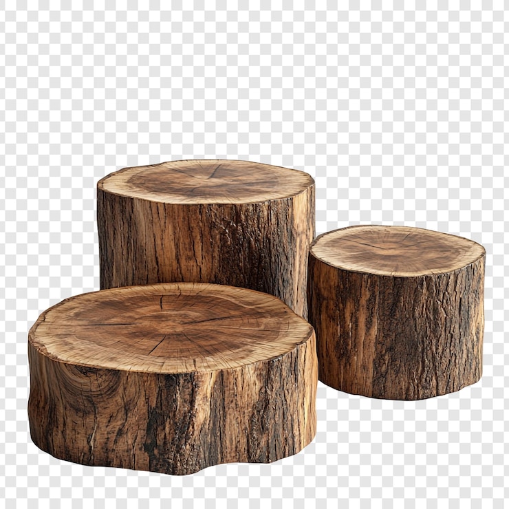 PSD gratuito un'esposizione naturale di tronchi di legno rustici