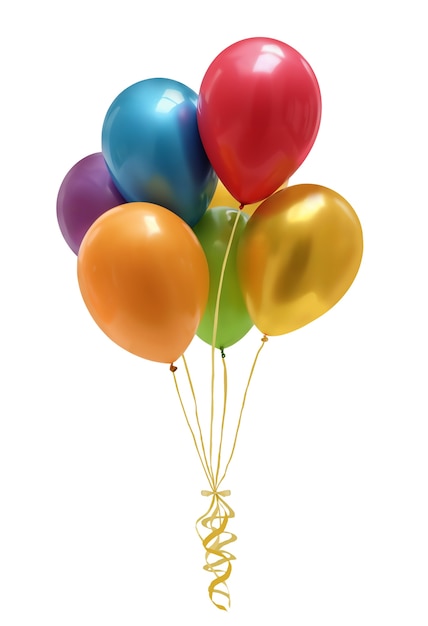 Un gruppo di palloncini galleggianti isolati