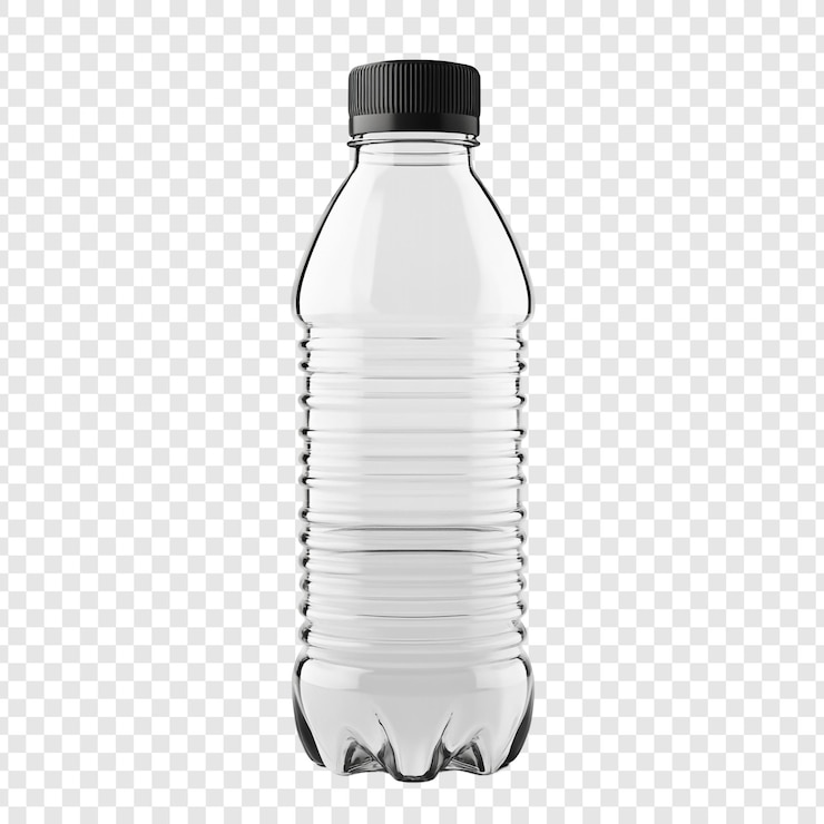 PSD gratuito un modello di bottiglia di plastica trasparente un design pulito e moderno