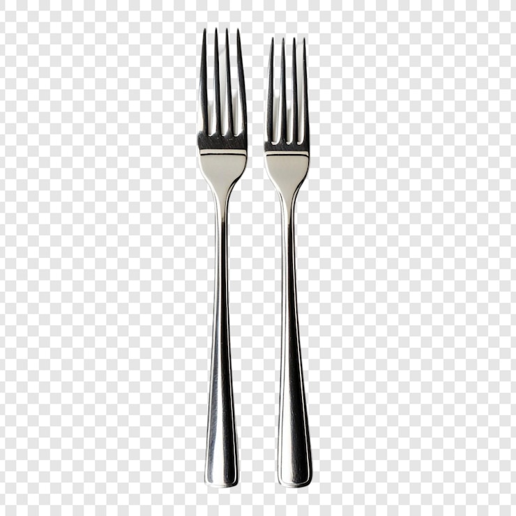 PSD gratuito un paio di eleganti forchette d'argento pronte per la cena