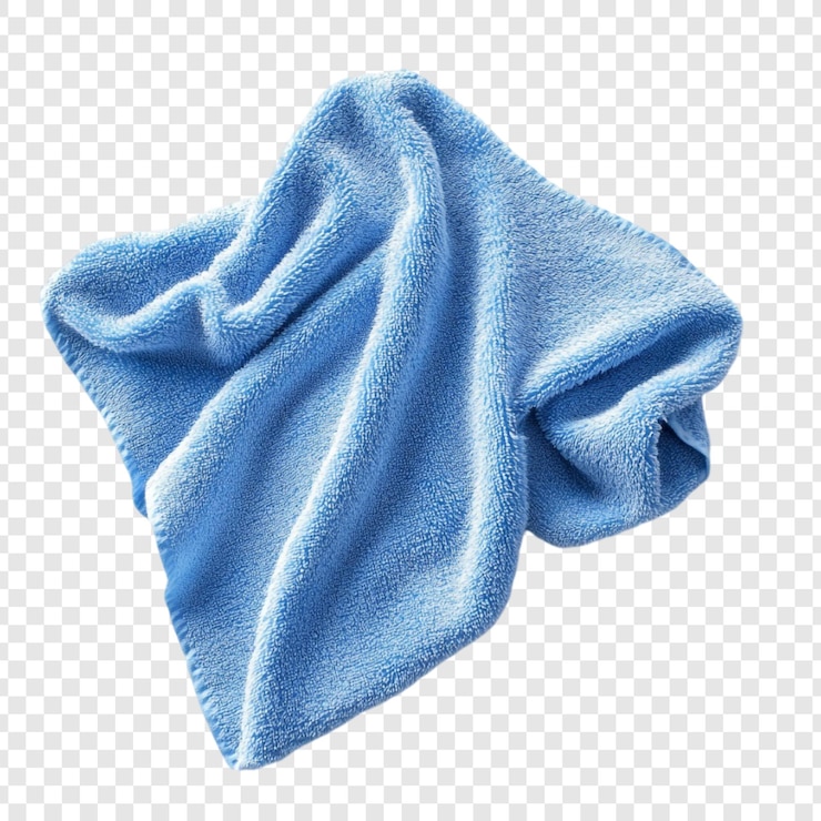 PSD gratuito un panno morbido di microfibra blu un primo piano dettagliato
