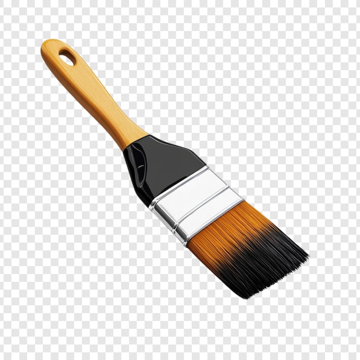 PSD gratuito un pennello a maniglia di legno pronto a creare arte passione e precisione