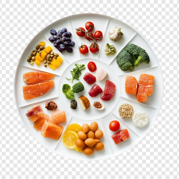 Un piatto di dieta equilibrata Una guida a un'alimentazione sana