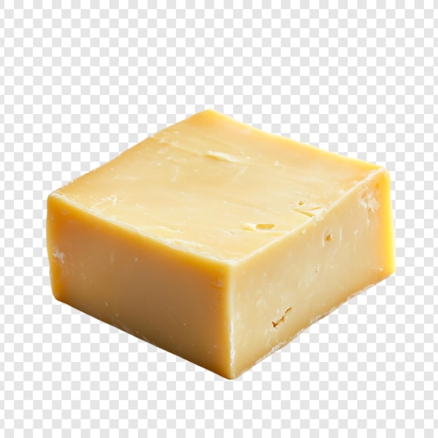 Un primo piano di un blocco di formaggio giallo cremoso