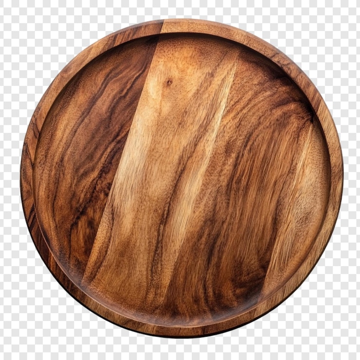 PSD gratuito un rustico vassoio rotondo di legno