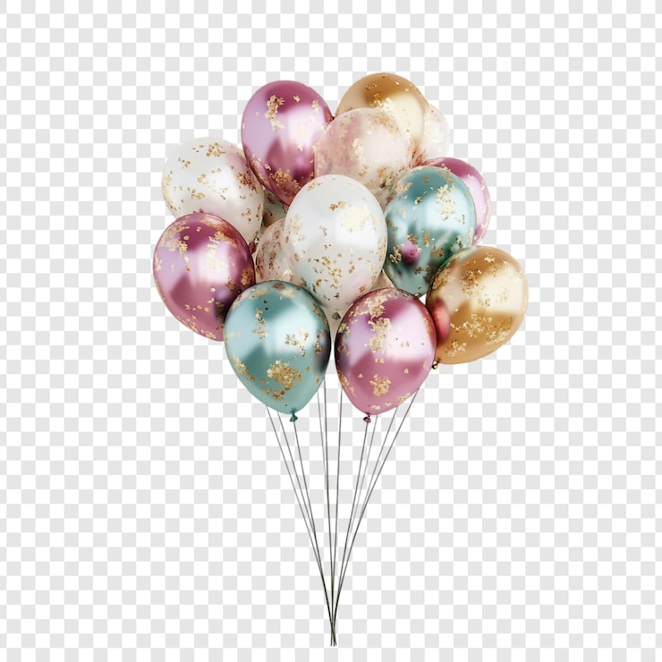 PSD gratuito un stupendo bouquet di palloncini pastel