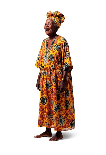 Una bella vecchia donna che posa.