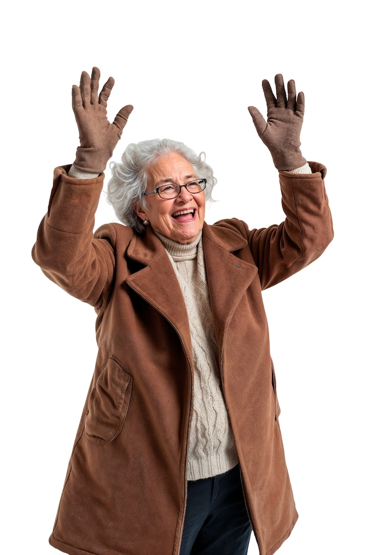 PSD gratuito una bella vecchia donna che posa.