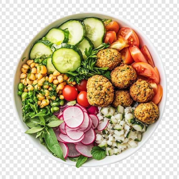 PSD gratuito una deliziosa e salutare ciotola di falafel, una delizia vegetale vivace