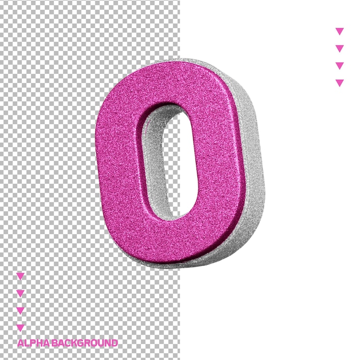 PSD gratuito una lettera rosa o su uno sfondo rosa con una lettera rosa on su di esso