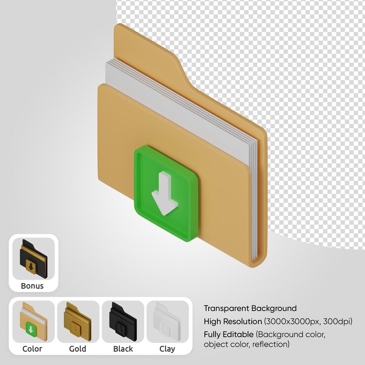 PSD Gratis unduh folder 3d