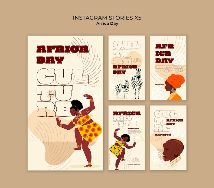 PSD Gratis unggahan instagram perayaan hari afrika