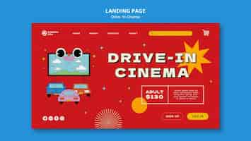 PSD gratuito unidad de diseño plano en plantilla de cine