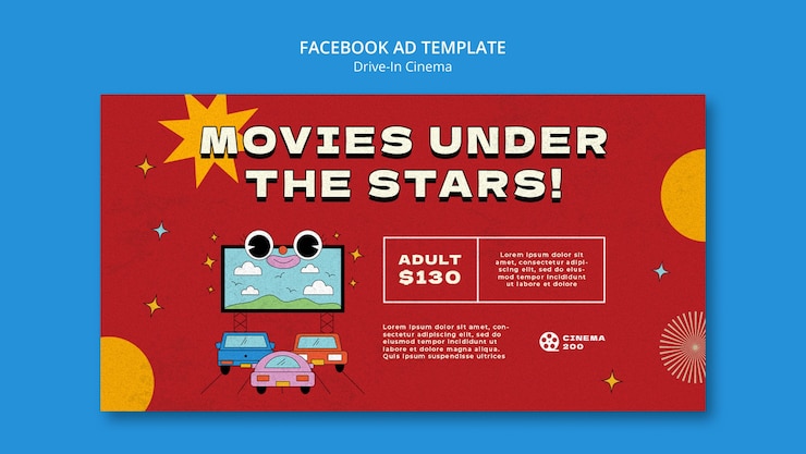 PSD gratuito unidad de diseño plano en plantilla de cine
