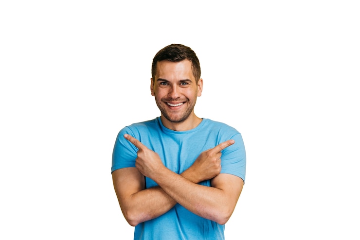 PSD gratuito uomo espressivo che gesturing