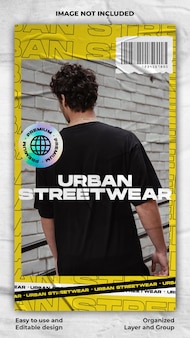Urban fashion streetwear banner instagram verhaalsjabloon