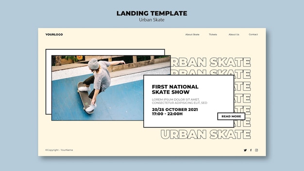 Urban skate concept bestemmingspagina sjabloon