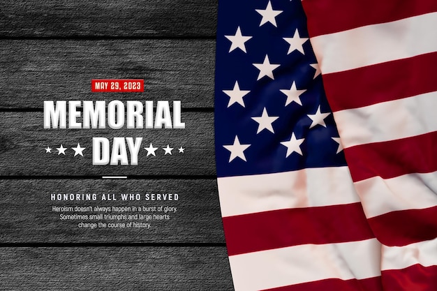 Gratis PSD usa memorial day 3d-sjabloon voor sociale media