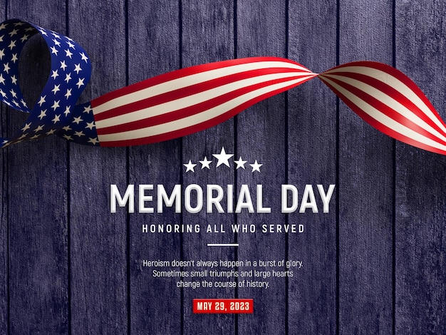 Gratis PSD usa memorial day 3d-sjabloon voor spandoek voor sociale media