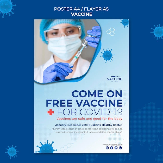Gratis PSD vaccin poster sjabloon