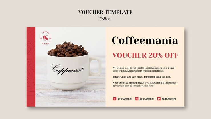 PSD gratuito vale de cafetería creativa