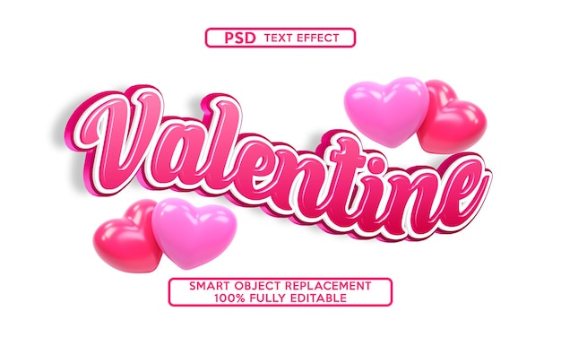 Valentijn teksteffect sjabloon