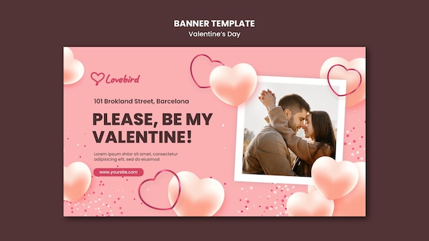 Valentijnsdag horizontale banner met foto