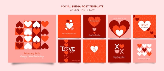 Gratis PSD valentijnsdag instagram postsjabloon