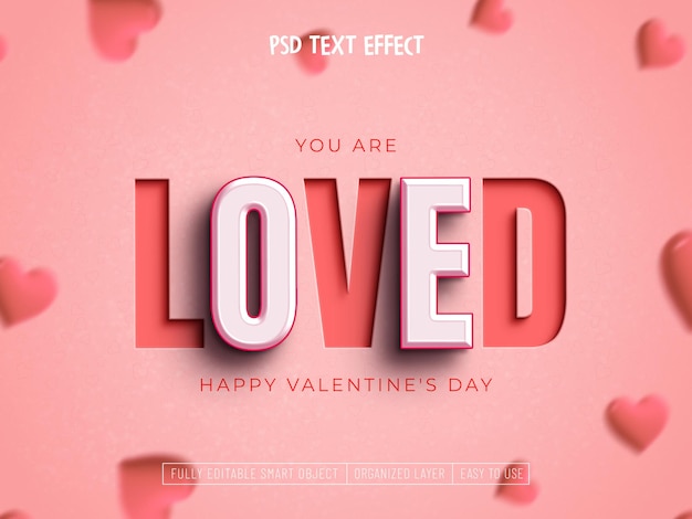Valentijnsdag liefde bewerkbaar teksteffect