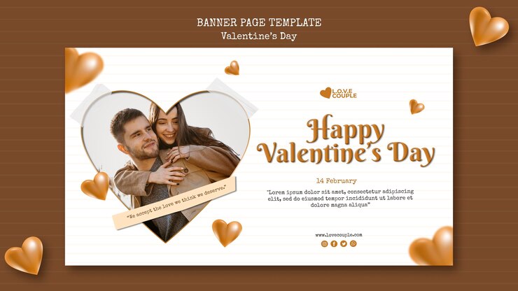 Gratis PSD valentijnsdag sjabloon voor spandoek