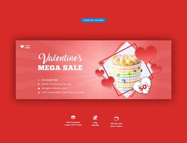 Valentine's verkoop facebook cover banner Premium Psd
