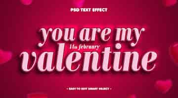 Gratis PSD valentines houden van bewerkbare tekst-effecten