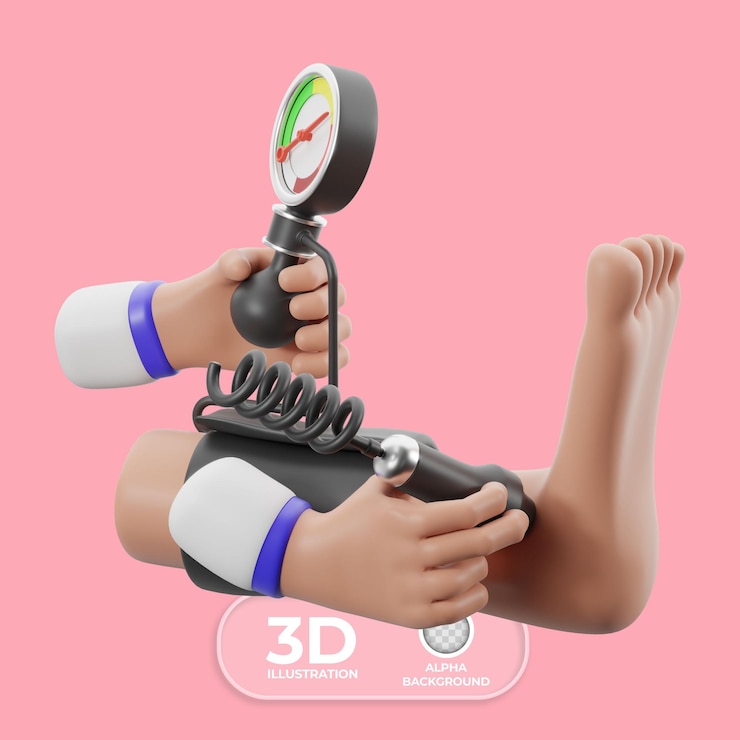 PSD gratuito valuta la circolazione sanguigna nelle estremità (illustrazione 3d)