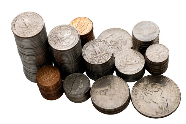 Varias monedas aisladas