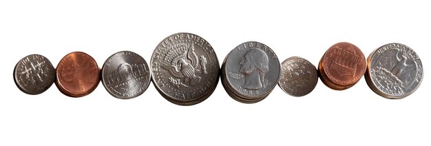 Varias monedas aisladas