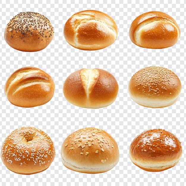 Una variedad de deliciosos rollos de pan y bagels