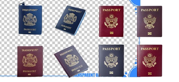 Variedad de diseños de pasaportes para el marketing de viajes