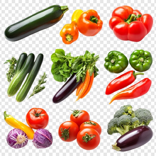 Una variedad vibrante de verduras Una colorida colección de productos frescos