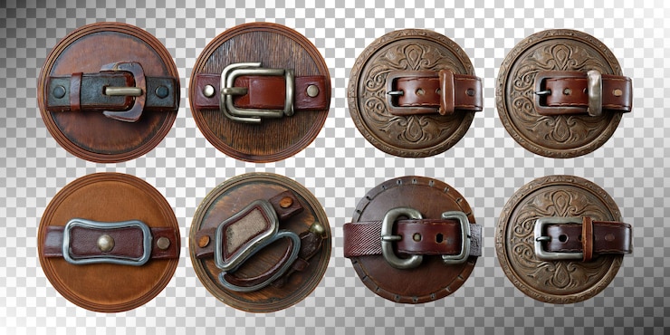 PSD Gratis variety of vintage leather belt buckles