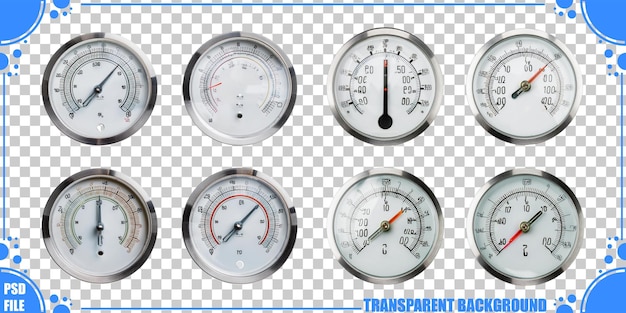 Varios indicadores en un fondo transparente